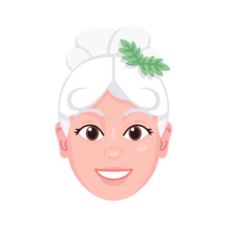 Isolated colored avatar of a woman with a christmas related hat Vector illustrationのイラスト素材