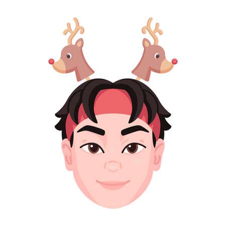 Isolated colored avatar of a man with a christmas related hat Vector illustrationのイラスト素材
