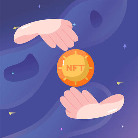 Isolated NFT icon Digital transaction concept Vector illustrationのイラスト素材