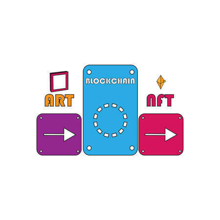 Isolated art animated ntf color art digital ilustration vectorのイラスト素材