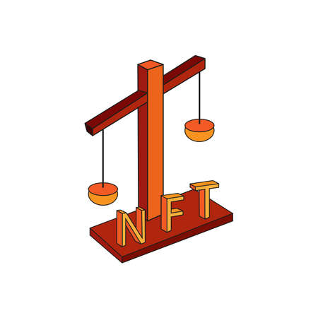 Isolated balance animated ntf color art digital ilustration vectorのイラスト素材