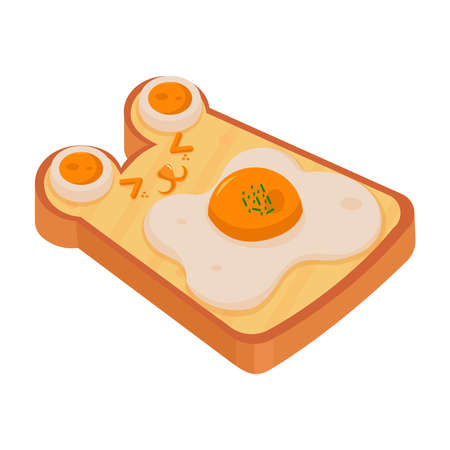 Isolated toasted egg food healthy nutrition vector illustrationのイラスト素材