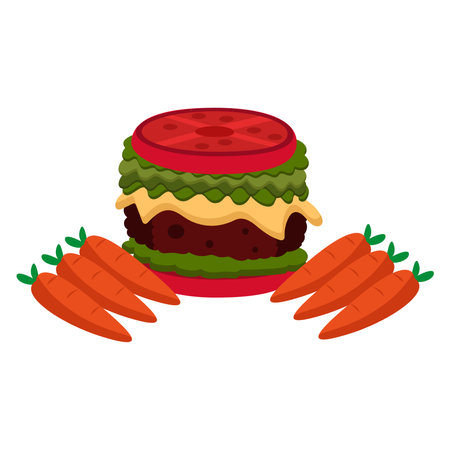 Isolated burguer vegetables food healthy nutrition vector illustrationのイラスト素材
