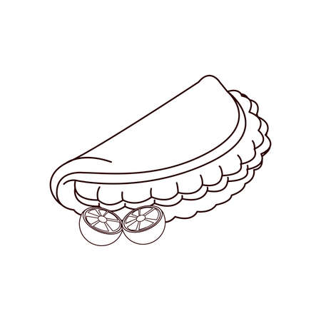 Isolated taco sweet draw food healthy nutrition vector illustrationのイラスト素材