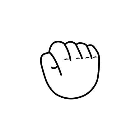 Isolated hand cartoon outline icon doing a gesture Vector illustrationのイラスト素材