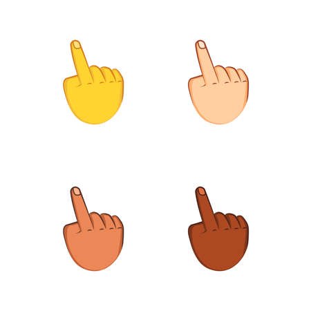Set of different hand icons doing gestures Vector illustrationのイラスト素材