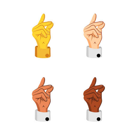 Set of different hand icons doing gestures Vector illustrationのイラスト素材