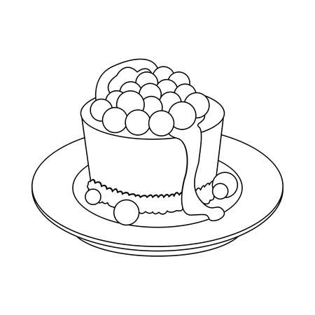 Isolated blueberries pudding Gourmet dessert Sweet food Vector illustrationのイラスト素材