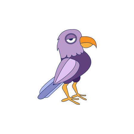 Isolated purple bird animal fly nature wild vector illustrationのイラスト素材