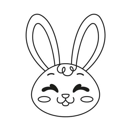 Isolated happy rabbit cartoon avatar Vector illustrationのイラスト素材