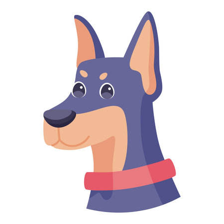 Isolated cute doberman dog breed cartoon Vector illustrationのイラスト素材