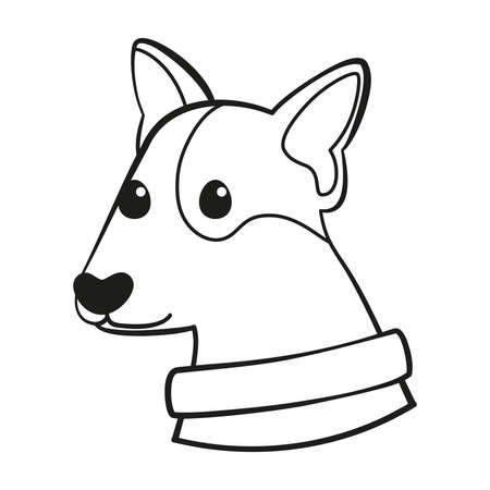 Isolated cute bull terrier dog breed cartoon Vector illustrationのイラスト素材