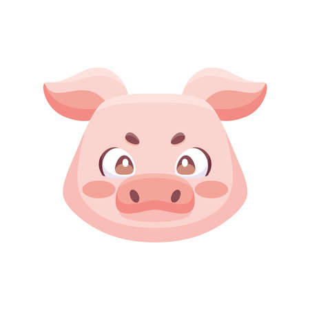 Isolated cute pig avatar Zodiac sign Vector illustrationのイラスト素材