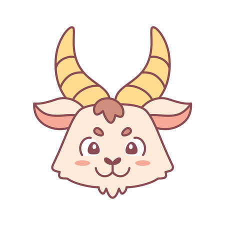 Isolated cute goat with traditional chinese clothes Zodiac sign Vector illustrationのイラスト素材