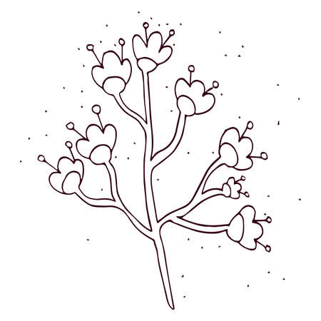 Isolated outline of a cute flower Flat design Vector illustrationのイラスト素材