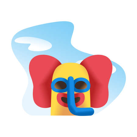 ISolated marimonda mask Colombian folklore Vector illustrationのイラスト素材