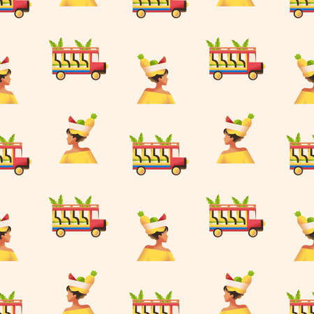 Colombian caribbean culture pattern Colombian culture background Vector illustration
