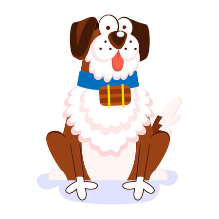 Isolated cute saint bernand dog breed cartoon Vector illustrationのイラスト素材