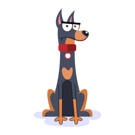 Isolated cute doberman dog breed cartoon Vector illustrationのイラスト素材