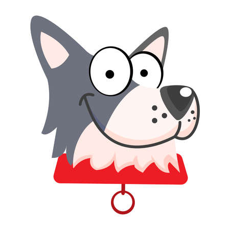Isolated cute siberian husky dog breed cartoon Vector illustrationのイラスト素材