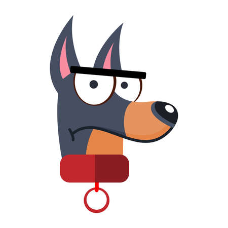 Isolated cute doberman dog breed cartoon Vector illustrationのイラスト素材