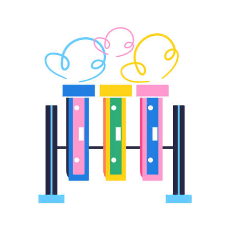 Isolated chemistry test tubes icon School supply flat design Vector illustrationのイラスト素材