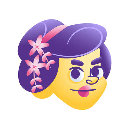 Isolated female urban character avatar Vector illustrationのイラスト素材