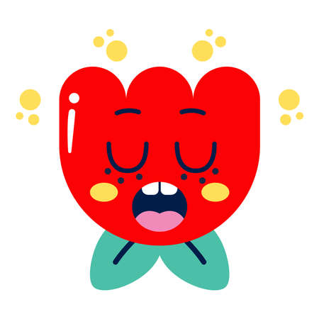 Isolated colored asleep flower emote Vector illustrationのイラスト素材