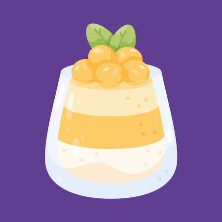 Isolated orange flan Dessert icon Vector illustrationのイラスト素材