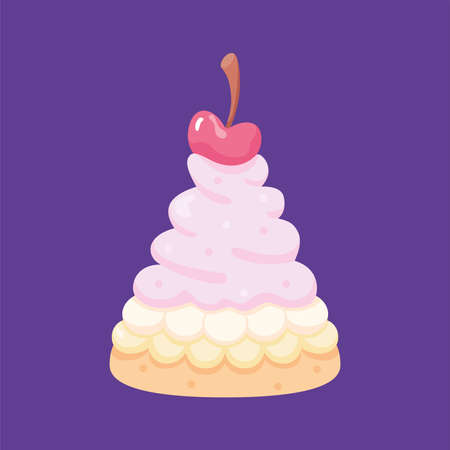 Isolated strawberry cake Dessert icon Vector illustration