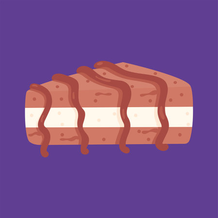Isolated slice of chocolate cake Vector illustrationのイラスト素材