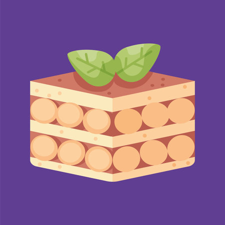 Isolated slice of chocolate cake Vector illustrationのイラスト素材