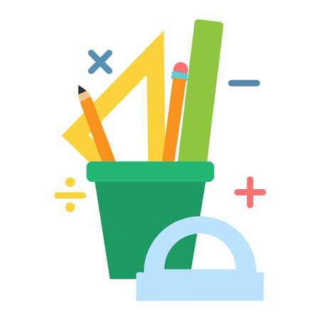 Set of rulers icon School supply flat design Vector illustrationのイラスト素材