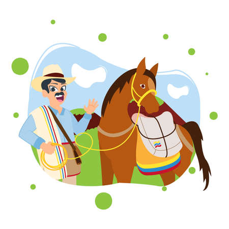 Isolated typical muleteer colombian culture Vector illustrationのイラスト素材