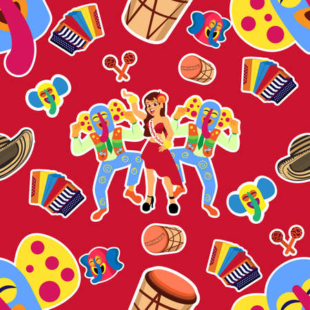 Isolated barranquilla carnival queen Colombian culture Vector illustration