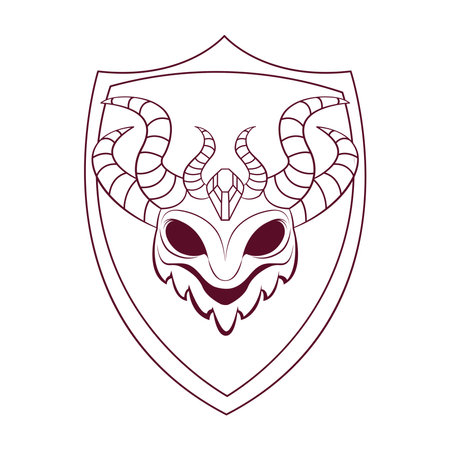 Isolated draw emblem heraldry vector illustrationのイラスト素材