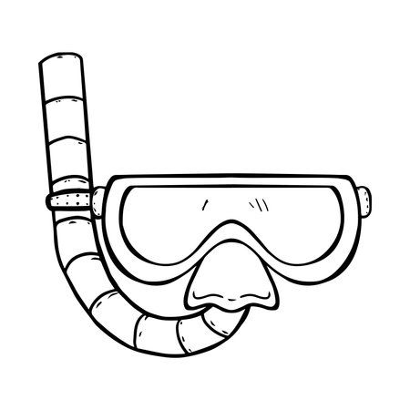 Isolated snorkel draw vector illustrationのイラスト素材
