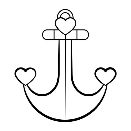 Isolated anchor kawaii tattoo vector illustrationのイラスト素材