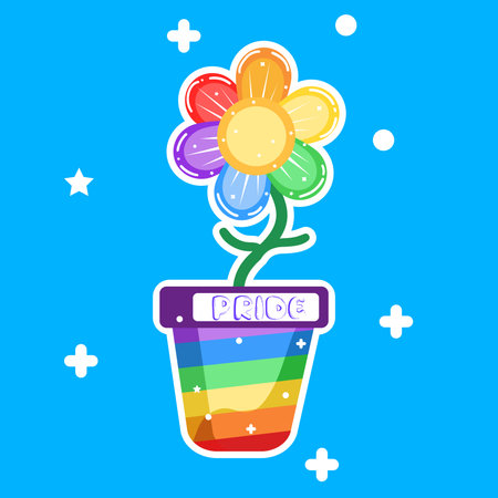 Background blue plant rainbow vector illustrationのイラスト素材