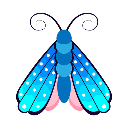 Isolated blue moth vector illustrationのイラスト素材