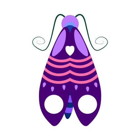Isolated purple moth vector illustrationのイラスト素材