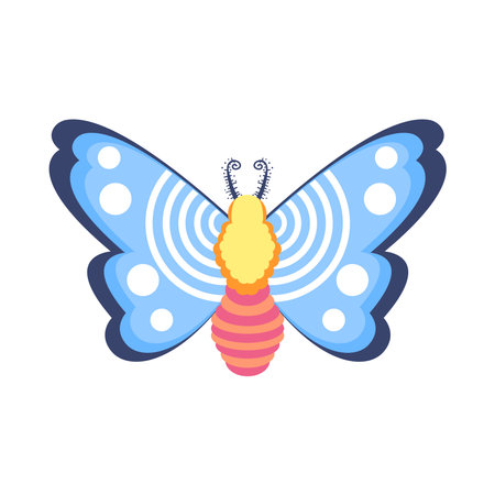 Isolated blue butterfly vector illustrationのイラスト素材