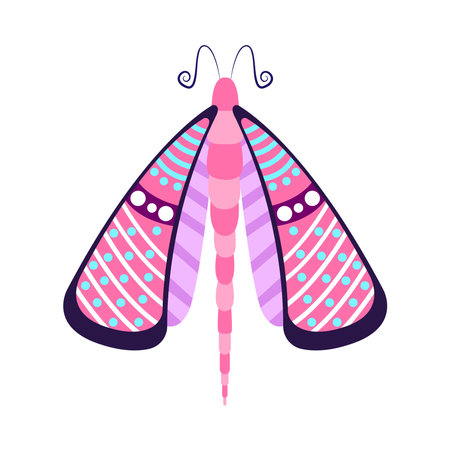 Isolated pink dragonfly vector illustrationのイラスト素材