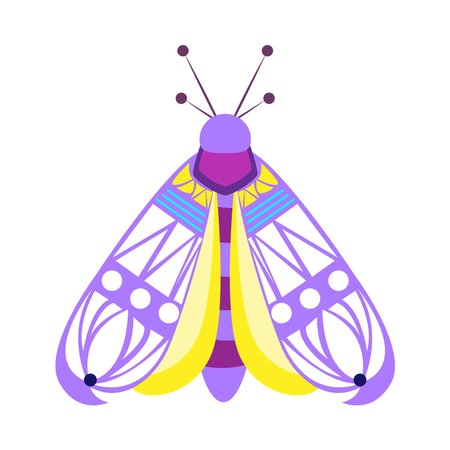 Isolated purple moth vector illustrationのイラスト素材