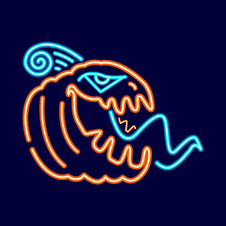Isolated pumpkin side neon Halloween vector illustrationのイラスト素材