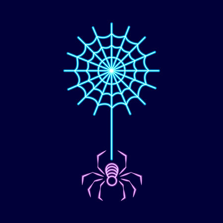 Isolated spider neon Halloween vector illustrationのイラスト素材