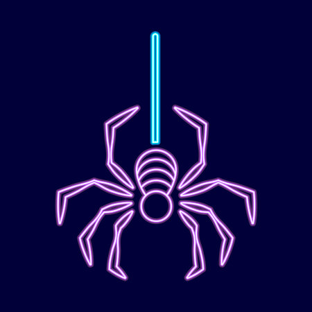 Isolated spider neon Halloween vector illustrationのイラスト素材