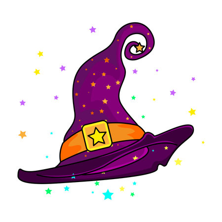 Isolated hat witcher Halloween vector illustrationのイラスト素材
