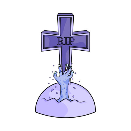 Isolated tomb Halloween vector illustrationのイラスト素材