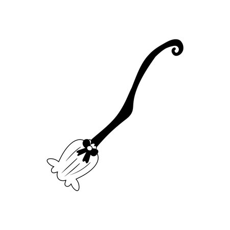 Isolated broom draw Halloween vector illustrationのイラスト素材